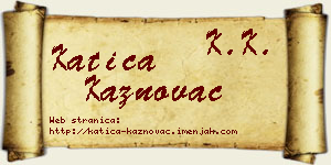 Katica Kaznovac vizit kartica